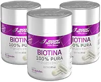 Kit 3x Biotina 100% Pura Total 180 Cápsulas Bodyaction