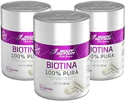 Kit 3x Biotina 100% Pura Total 180 Cápsulas Bodyaction
