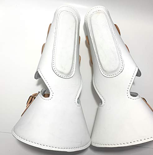 Canilleras para Caballo, Charro Saddle Horse Front Leg Protectors (White)