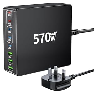 FINIBO 570W USB C Charger: 8-port USB Quick Charger Multiple with 5 USB-C and 3 USB-A, USB C Charger Multi Port Dual PD PPS Charger USB C for Laptop, MacBook Pro/Air, iPad Pro/Air, Sumsung