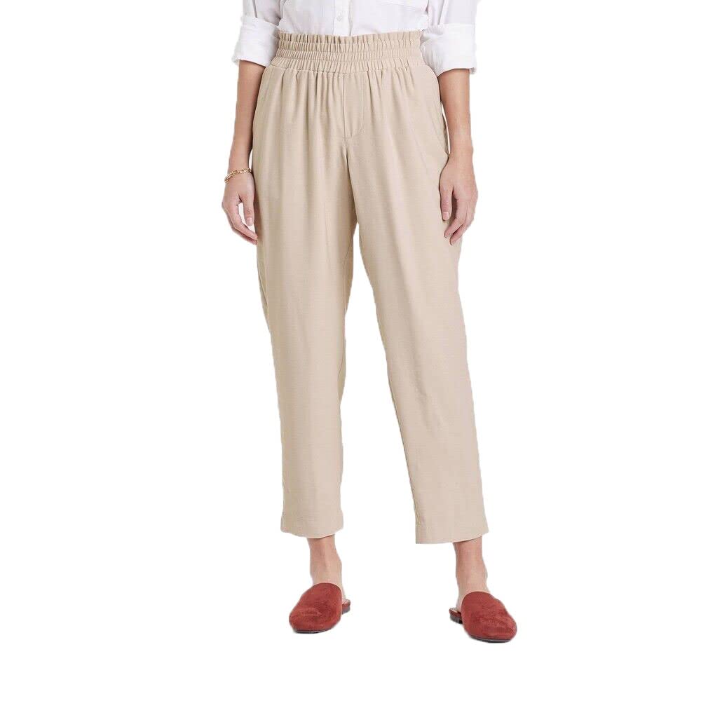 A New Day Womens High-Rise Ruffle Waisted Pull-On Ankle Pants -
