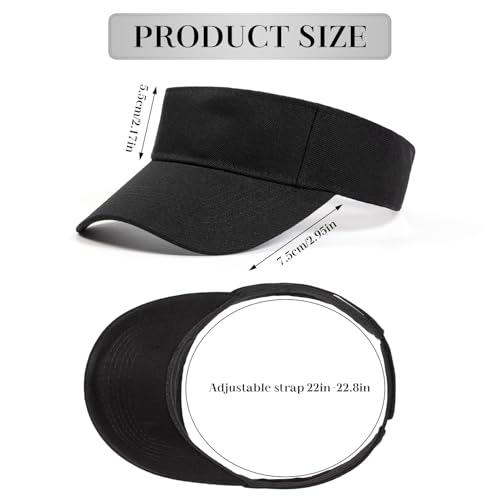 Sun Visors for Men Women, 3 Pcs Adjustment Sun Hats for Women and Ladies, Women's Ponytail Baseball Tennis Golf Ball Running Cycling Fishing Jogging Sports Caps, Black+White+Beige - Image 3