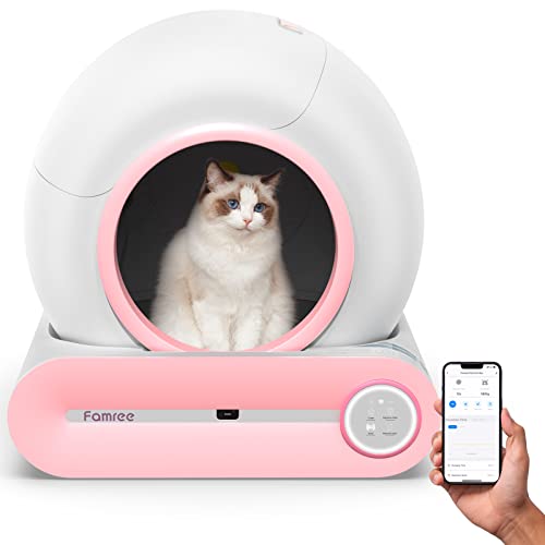 Famree Selbstreinigende Katzentoilette Kirschblüte Rosa