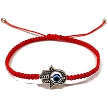 MYSTIC JEWELS by Dalia Macrame Red String Bracelet for Luck Blue Turkish Eye with Fatima Hand Hamsa