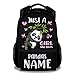 Mercuryelf Personalized Panda Backpack for Girls, 16 Inch Black Just a Girl Who Loves Pandas Backpacks for School, Cute Lightweight Bookbag for Kids