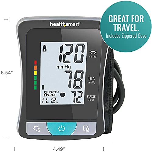 HealthSmart Digital Select Arm Blood Pressure Monitor with Automatic Upper Arm Cuff that Displays Blood Pressure, Pulse Rate and Irregular Heartbeat, Stores up to 120 Readings for 2 Users