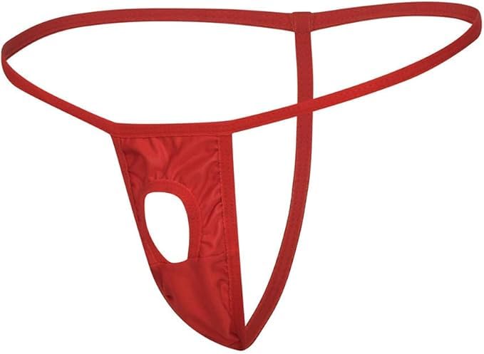 String Brief Men’s Fashion Sexy Mini Thong Underwear Hole Opening T Pants Funny Gift2