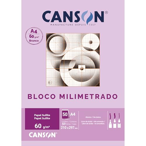 CANSON Tecnica, Papel Milimetrado em Bloco, Tamanho A4