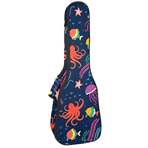 Sac pour ukulélé soprano robuste housse concert méduse pieuvre