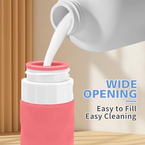 Image of Silevoler Travel Bottles for Toiletries, 4pcs Tsa Approved 3oz Travel Size Containers, BPA Free Leak Proof Premium Silicone Bottles, Refillable Liquid Squeezable Accessories W /Toiletry Bag (Red)