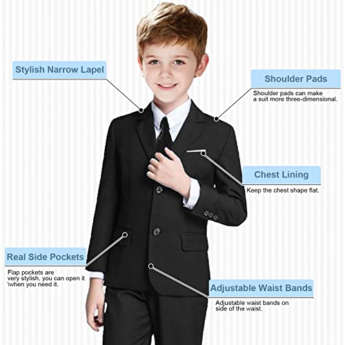 Black Boys Suits Baby Boy Suit Set Toddler Tuxedo Formal Slim Fit Wedding Dress Size 2T #TOP2
