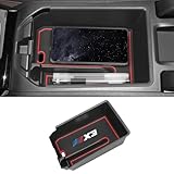 Hugeek Center Console Organizer Tray Compatible with BMW 2018-2024 X3 G01 & 2019-2024 X4 G02 Accessories Armrest Storage Box ABS Console Insert Tray Container (Red Mat)