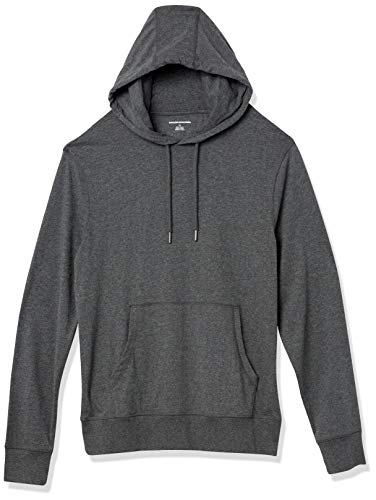 Amazon Essentials Men's Lightweight Jersey Pullover Hoodie, Charcoal Heather, X-Large
