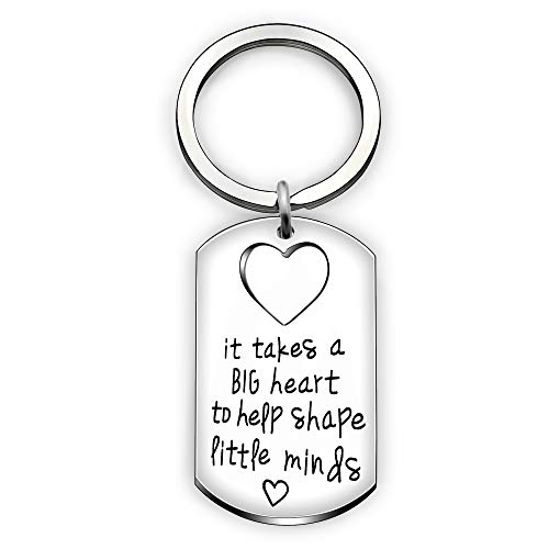 AGR8T Key Rings Teacher Appreciation Gifts Teachers Day It Takes a Big Heart to Teach Little Minds Silver