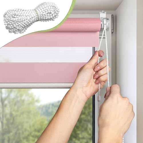 10 Meter Rollokette Jalousie Schnur Rollo Kette Perlenkette Jalousie Ersatzschnur Jalousieschnur für Rollos, Catenine Tapparelle, Vertikaljalousienschnur mit 10 Perlenkettenverbindern (weiß)