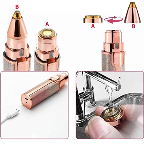 Caneta Depiladora Portátil Recarregável 2 em 1 Sobrancelha e Corpo