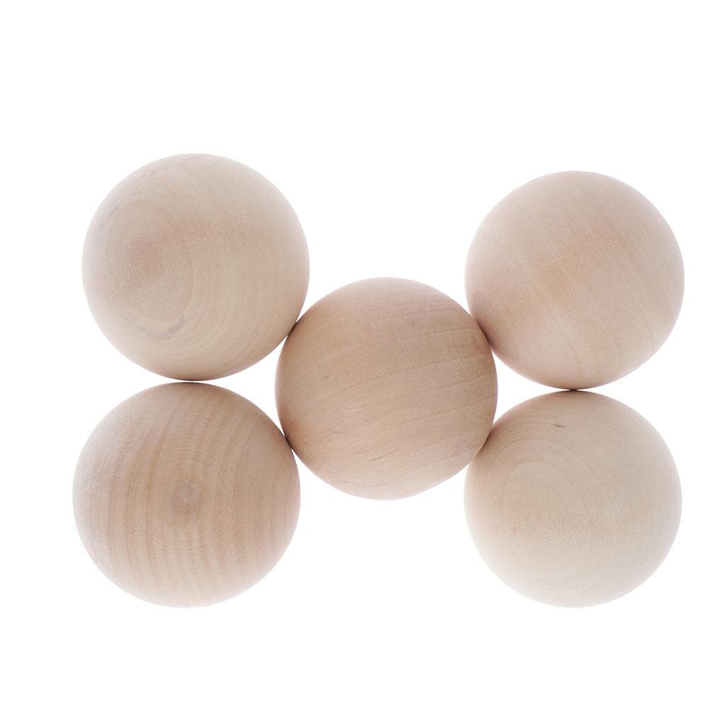 5X Hardwood Balls Solid Natural Beech Wooden Balls Beads Crafts Making 60mm-image-45