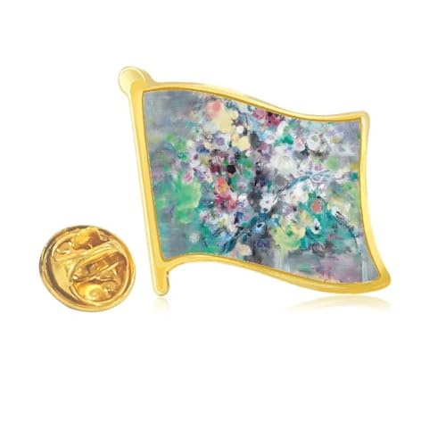 Pin's peinture à l'huile fleur en métal pour personnaliser un sac