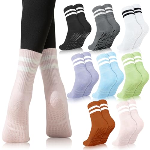 La mejor comparación de Ropa de Yoga y Pilates para Niña que Puedes Comprar On-line. 45 8 Pares Calcetines Antideslizantes para Yoga y Pilates - Mujer - Transpirables y de Agarre Largo - Ideal para Danza y Deporte