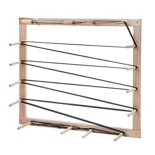 WILLOWDALE Wooden Warping Board，5.7 Yard Warping Frame for Weaving Loom Kit, Yarn Loom Knitting Kit, Wood Knitting Loom Kit for Adults, Adjustable Weaving Kit for Beginner, Arts & Crafts Supplies