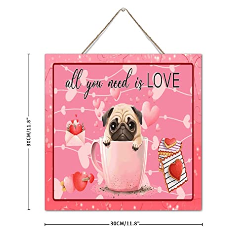 Objet déco bois vintage Carlin style rétro rustique Saint-Valentin - 3