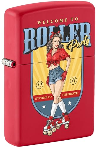 Encendedor Zippo Roller Party Pin-up Rojo Mate miniatura 1