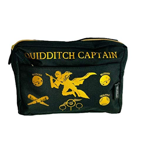 Image of Harry Potter Quidditch Caption Black Toiletry Wash Bag Zip-Up Make up Bag