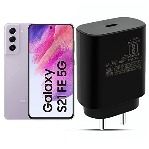 Image of Hoerrye Original S21 Fe 5G Charger Adapter Compatible for Samsung Galaxy Cellular Phone USB-C Super Fast Travel Charging Adaptive Quick Speed Adaptor 25 Watt Support Backcase Mobile,Black