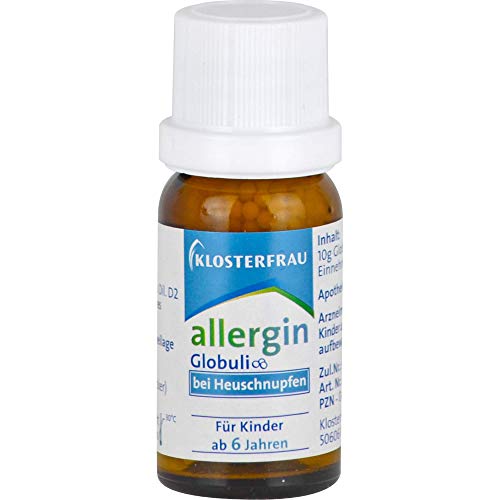 Klosterfrau Allergin Globuli | 10 g | Homöopathisches Mittel | Anwendung bei Heuschnupfen Symptomen | bei tränenden & juckenden Augen, laufender Nase, Niesreiz oder Reizungen der Atemwege