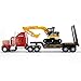Big Daddy Big Rig Heavy Duty Tractor Trailer Low Boy Transport Flat Bed & Excavator Toy Trucks Combo Series