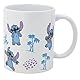 KERAMIKTASSE 325 ML | STITCH LEAVES PATTERN, Weiß