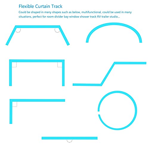 Vrss Flexible Bendable Curved Ceiling Curtain Track, 3 Meters(9.8 Ft) For L Shape U Shape Bay Windows Shower Curtains Room Divider Diy #TOP5