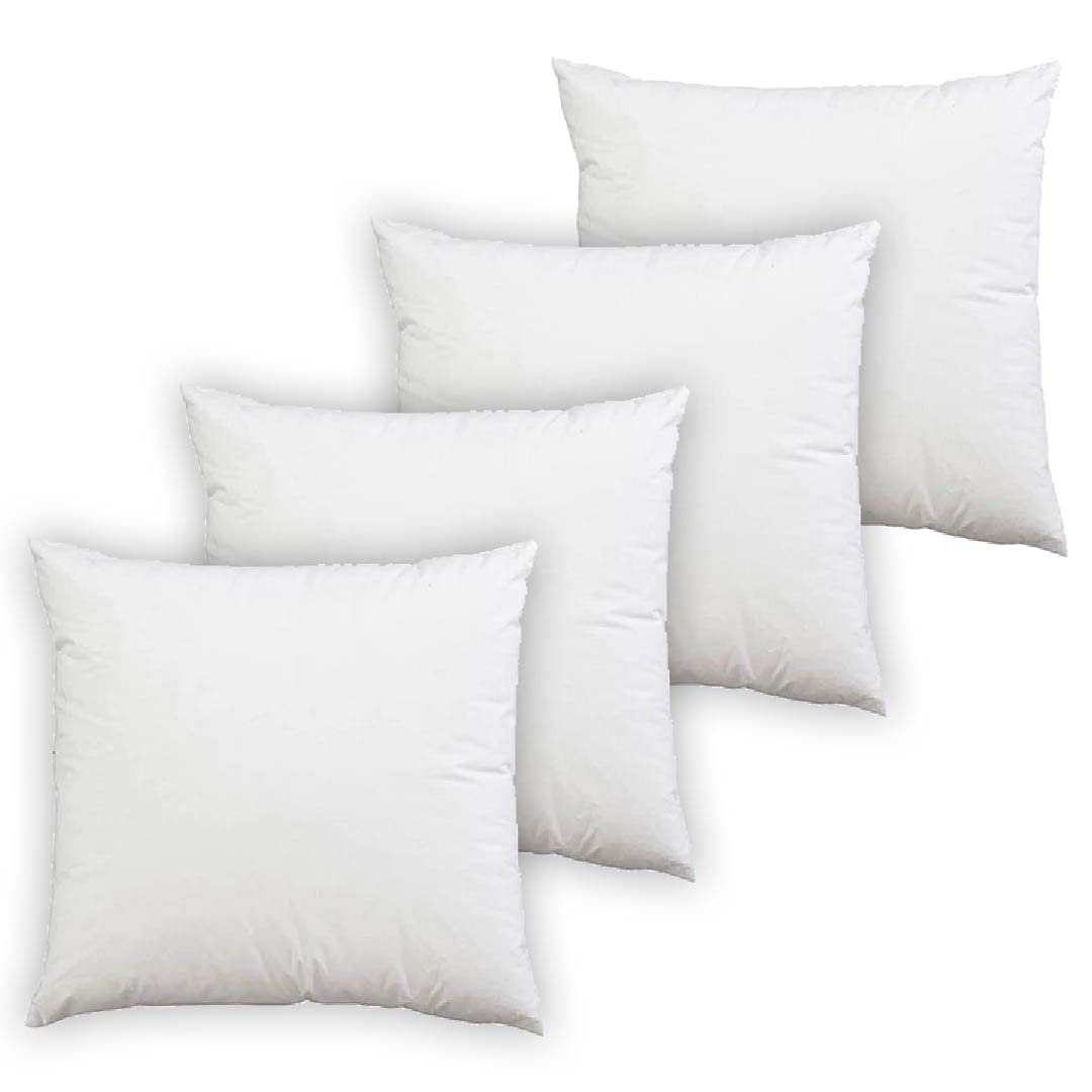 Hotel Linen Klub Square Pillow Insert Filling 100% Polyester, Set of 4 Soft Lightweight, Throw Pillow Insert for Living Room Couch Bed, Cushion Pillow Filler 40x40 cm