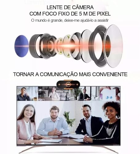Webcam Full HD com Microfone Embutido para Chamadas e Gravações em Video Widescreen 1080p, Câmera US
