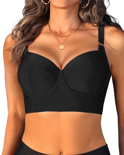 Women Underwire Bikini top Only - Longline Push Up Bathing Suit Top Bra Swim Tops 2025 Swimsuit Tops