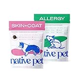 Native Pet Omega Skin and Coat Chews for Dogs (30 Air-Dried Chews) & Allergy Chews (30 Air-Dried Chews) - Promotes Healthy Skin & Shiny Coat - Soothing Itchy Skin & Digestive Support