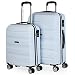 ITACA - Juego de Maletas de Viaje Ligeras 2 Pzs. Set Trolley ABS 4 Ruedas (Cabina + Mediana) Rígidas y Resistentes. Conjunto Equipaje Avión t71615, Color Blanco