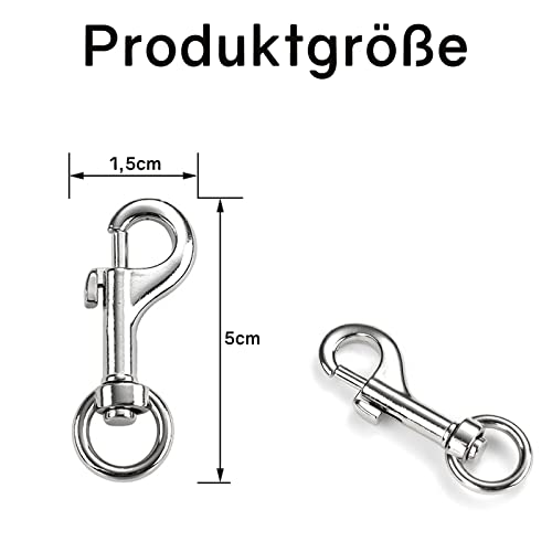 LEMONSTONE 10 Stück Karabinerhaken mit Drehgelenk, Schlüsselanhänger Karabiner, Karabiner Hundeleine, Bolzenkarabiner, Wirbelkarabiner, Karabiner Klein Schlüsselanhänger, für DIY Lanyard Handwerk