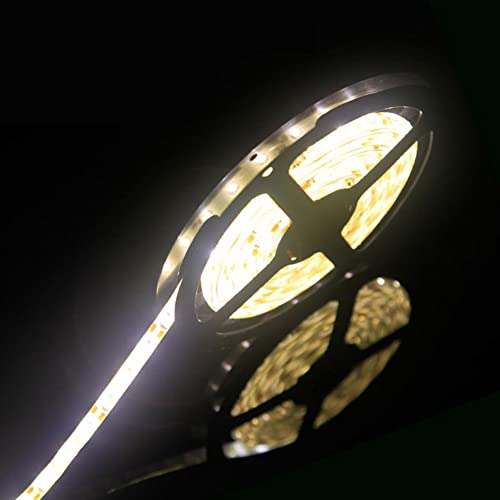 Hauty Warm White Waterproof Led Strip Light 16Ft/5M Smd 2835 300 Leds 12V Flexible Cuttable Led Tape (No 12V Power Plug/Adapter) #TOP9