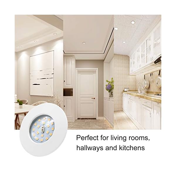 Kimjo LED Einbaustrahler 5W Neutralweiß 4500K Ultra Flach 25mm LED Badeinbaustrahler 500lm Rund Weiß IP44 für Badezimmer… – Bild 9