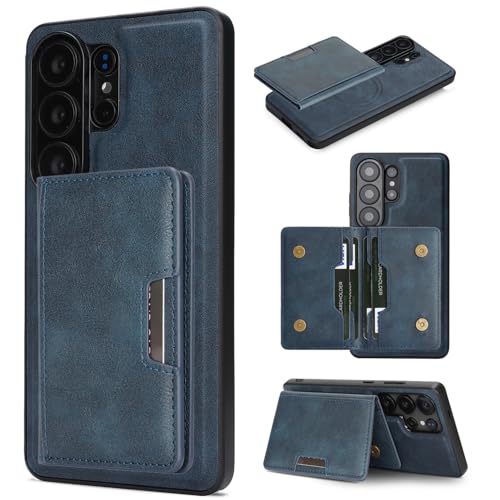�y���U�[ �J�[�h�P�[�X �}�O�l�b�g �X�^���h Magsafe�Ή��z Galaxy S26 Ultra �p �P�[�X �J�[�h���[ �X�g���b�v�z�[�� ���C�����X�[�d�Ή� �M�����N�V�[ S26�E���g�� �J�o�[ (�l�C�r�[)