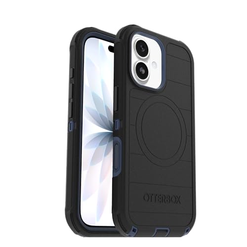 Image of OtterBox iPhone 17 (Only) - Defender Series Case - Black Shadow (Black & Blue) - Snaps on MagSafe - Tough - Rugged & Durable