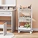 Modanais Baby Diaper Caddy Organizer Cart - 3 Tier Rolling Storage Cart with Wheels, Baby Essentials Nursery Storage, Detachable Dividers - for Crib, Bedroom, Art & Craft Organizer (Off White)