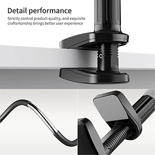 SAIJI Gooseneck Phone Holder, Flexible Cell Phone Stand for Bed, Lazy Arm 360 Adjustable Clamp Mount Bracket for iPhone 13 Pro, 13, 12 Pro Max, 11, XS, ,XR, 8, 7, 6, Samsung S21, S20, S10, S9 (Black)