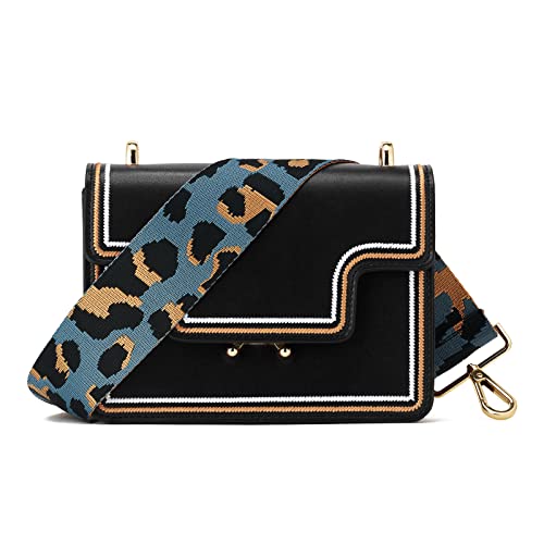 ZOOEASS Wide Shoulder Strap Adjustable Replacement Belt Guitar Style Crossbody Bag Handbag Strap Multicolor Canvas Straps(wide:1.97"(5CM))(Leopard14) - Thumbnail 4