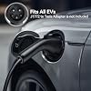 Tecknet Ev شاحن مستوى 1 & 2، 16 A شاحن سيارة كهربائية مع Nema 6-20 التوصيل، Nema 5-15 محول، كابل 25 Ft، J1772 معدات شحن السيارات الكهربائية متوافقة مع جميع نماذج Ev
