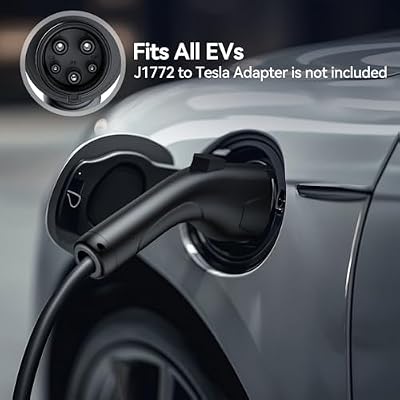 Tecknet Ev شاحن مستوى 1 & 2، 16 A شاحن سيارة كهربائية مع Nema 6-20 التوصيل، Nema 5-15 محول، كابل 25 Ft، J1772 معدات شحن السيارات الكهربائية متوافقة مع جميع نماذج Ev