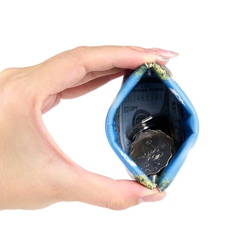 Image of Travelambo Leather Squeeze Coin Purse Pouch Change Holder for Men & Women