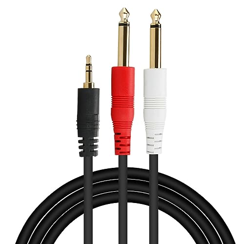 Cable Audio 3.5mm a 6.35mm Dual con Divisor Y Antirruido