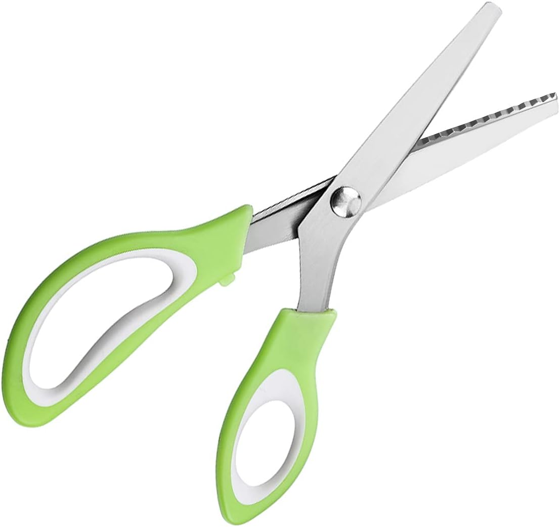 Pinking Shears,BABAN 240mm Professional Dressmaking Pinking Shears Crafts Zig Zag Cut Scissors